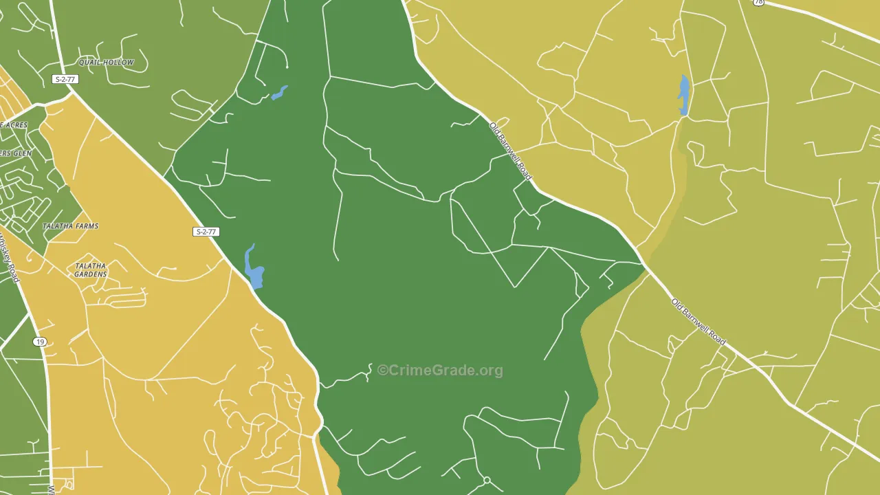 Montmorenci, SC Map of Murder Rates