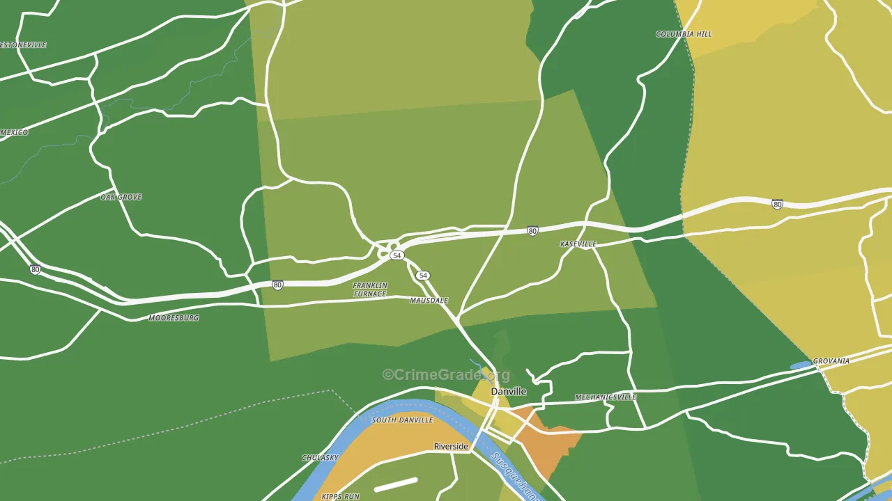 Montour County, PA Map of Murder Rates