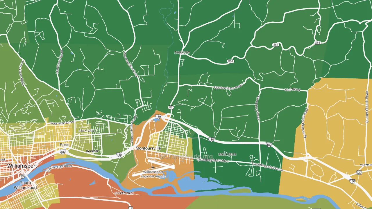 Montoursville, PA Map of Murder Rates