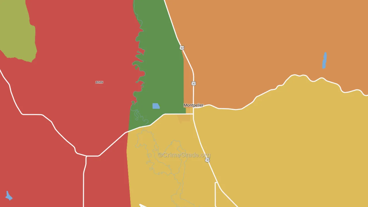 Montpelier, ID Map of Murder Rates