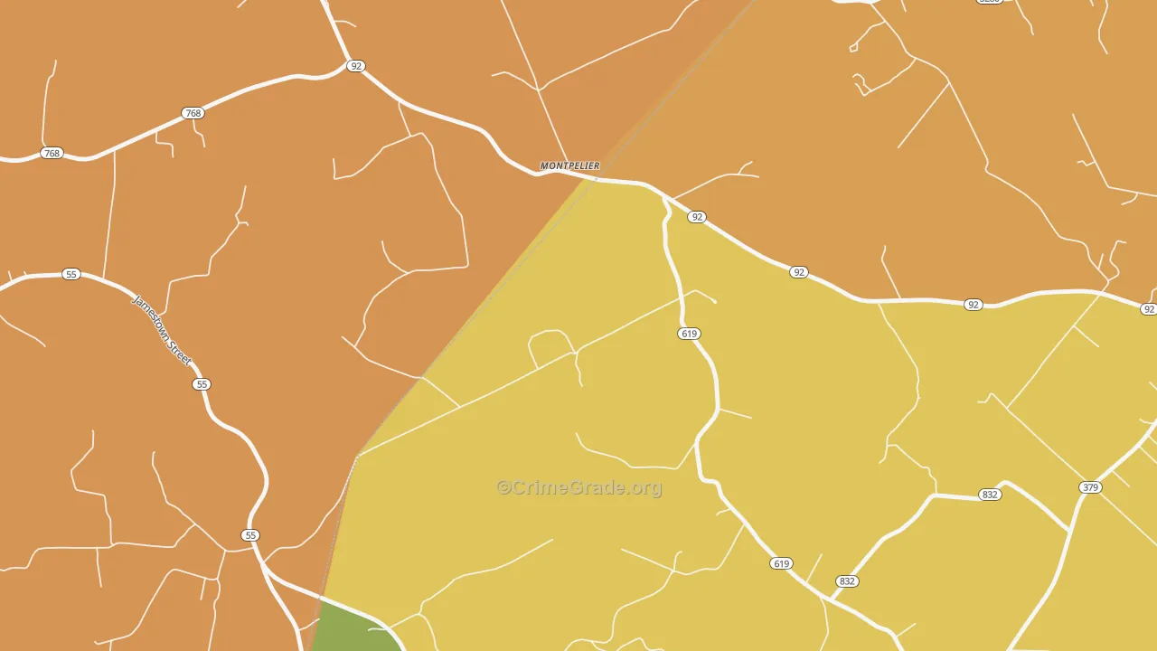 Montpelier, KY Map of Murder Rates