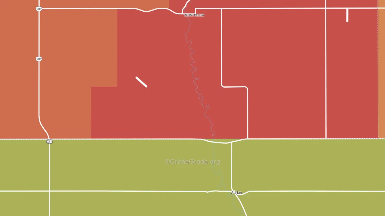 Montpelier, ND Map of Murder Rates
