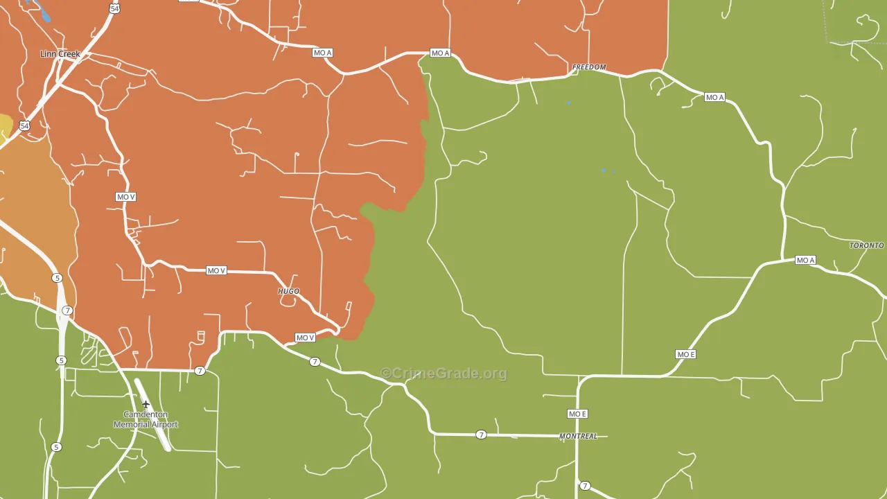 Montreal, MO Map of Murder Rates