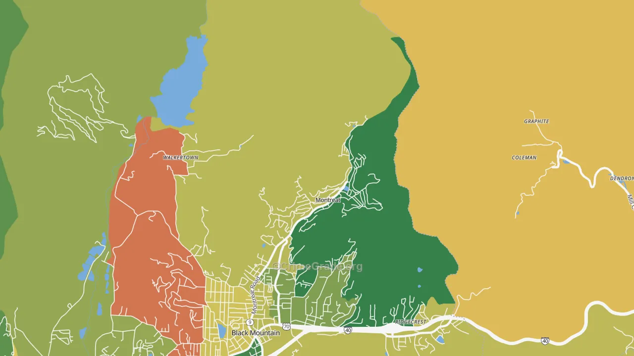 Montreat, NC Map of Murder Rates