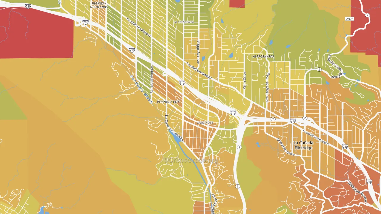 Montrose, CA Map of Murder Rates