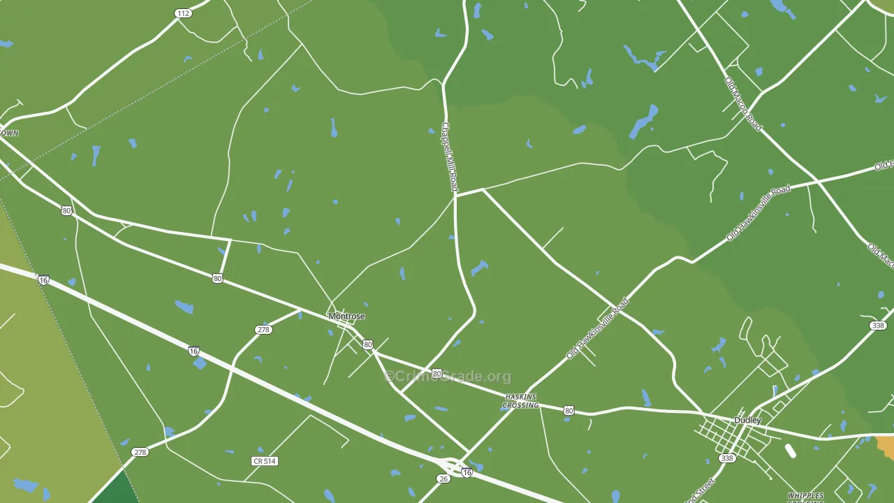 Montrose, GA Map of Murder Rates