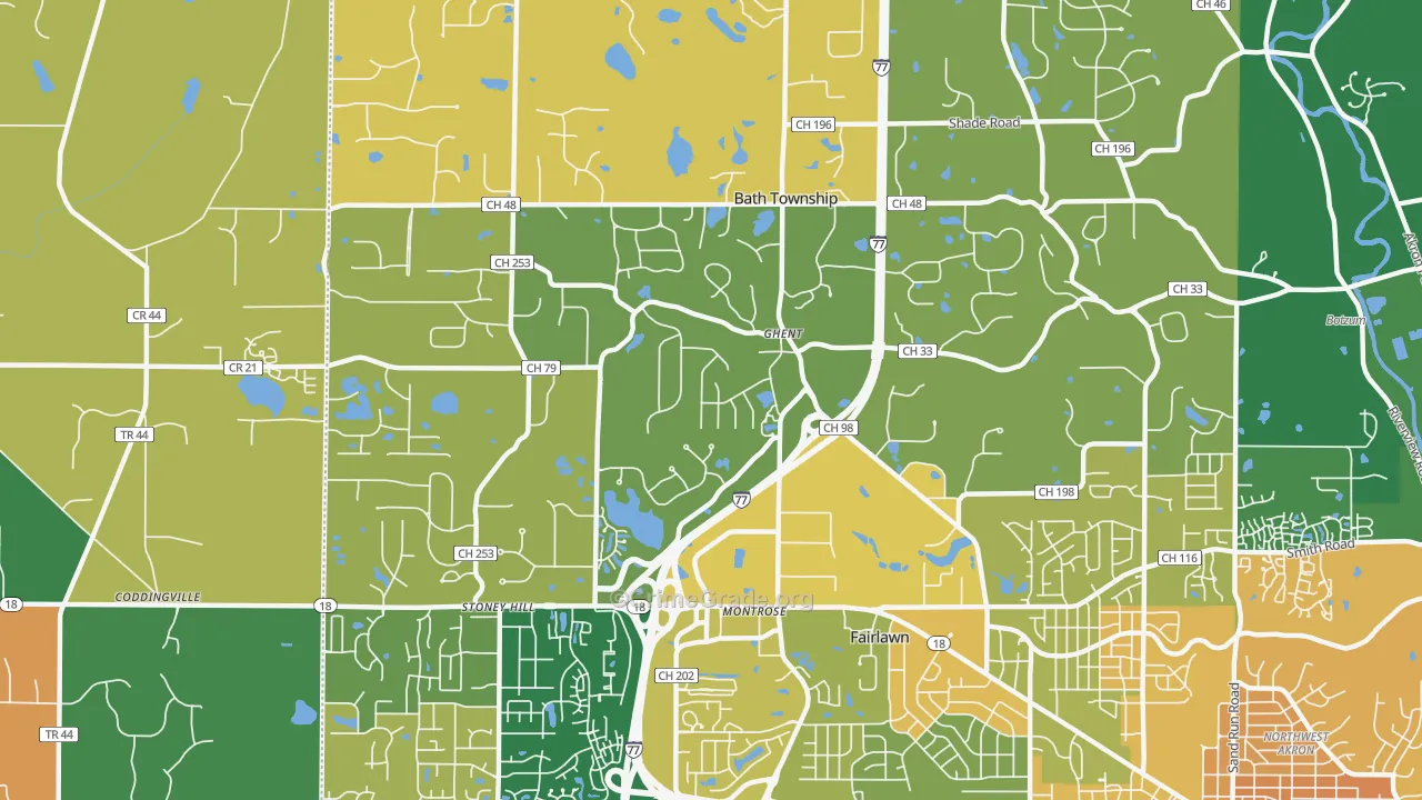 Montrose-Ghent, OH Map of Murder Rates