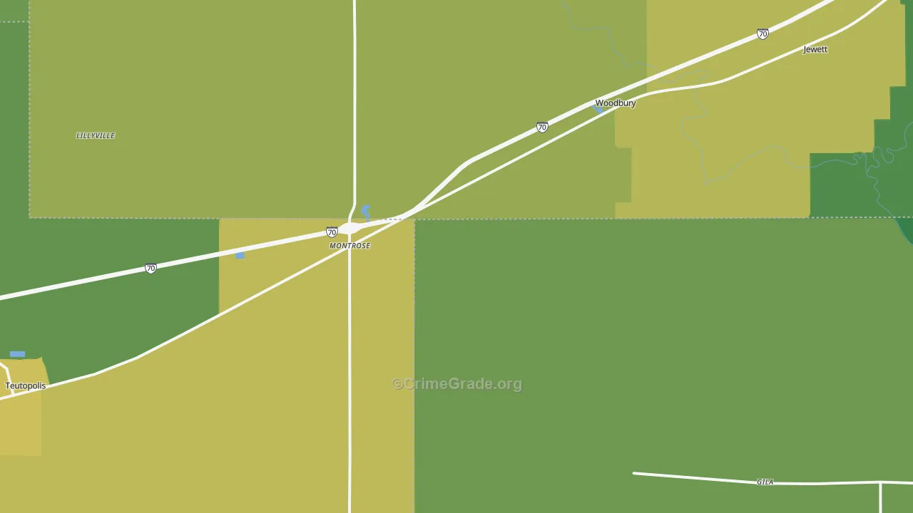 Montrose, IL Map of Murder Rates