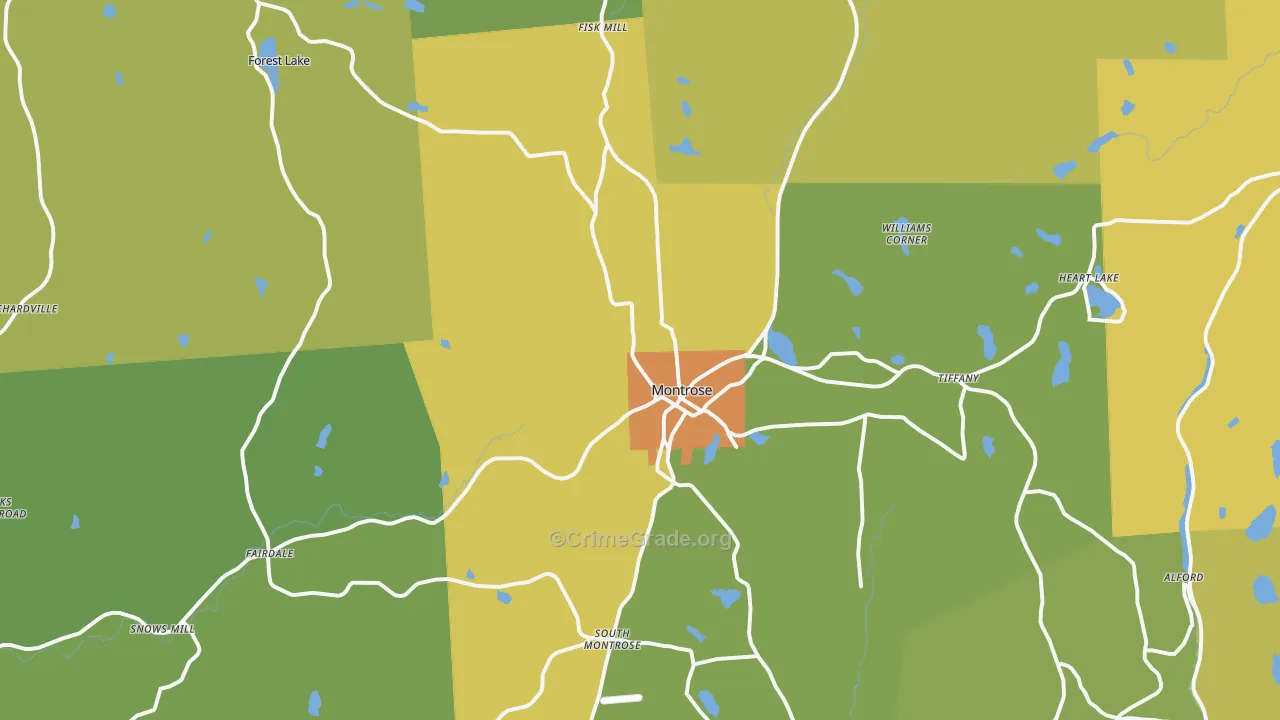 Montrose, PA Map of Murder Rates