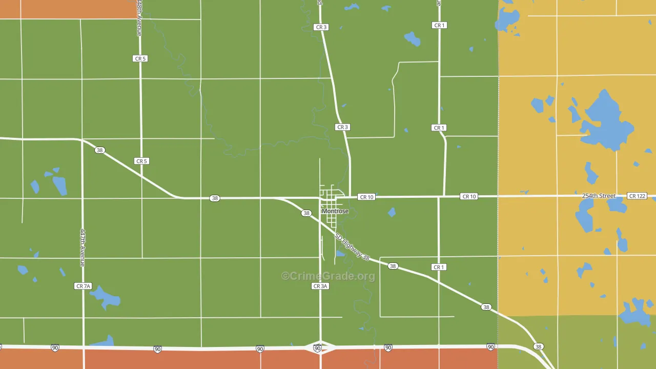Montrose, SD Map of Murder Rates