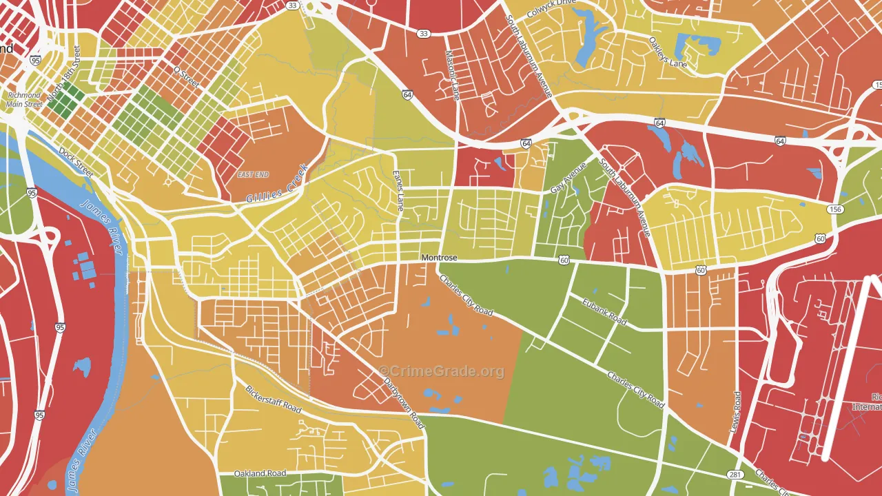 Montrose, VA Map of Murder Rates
