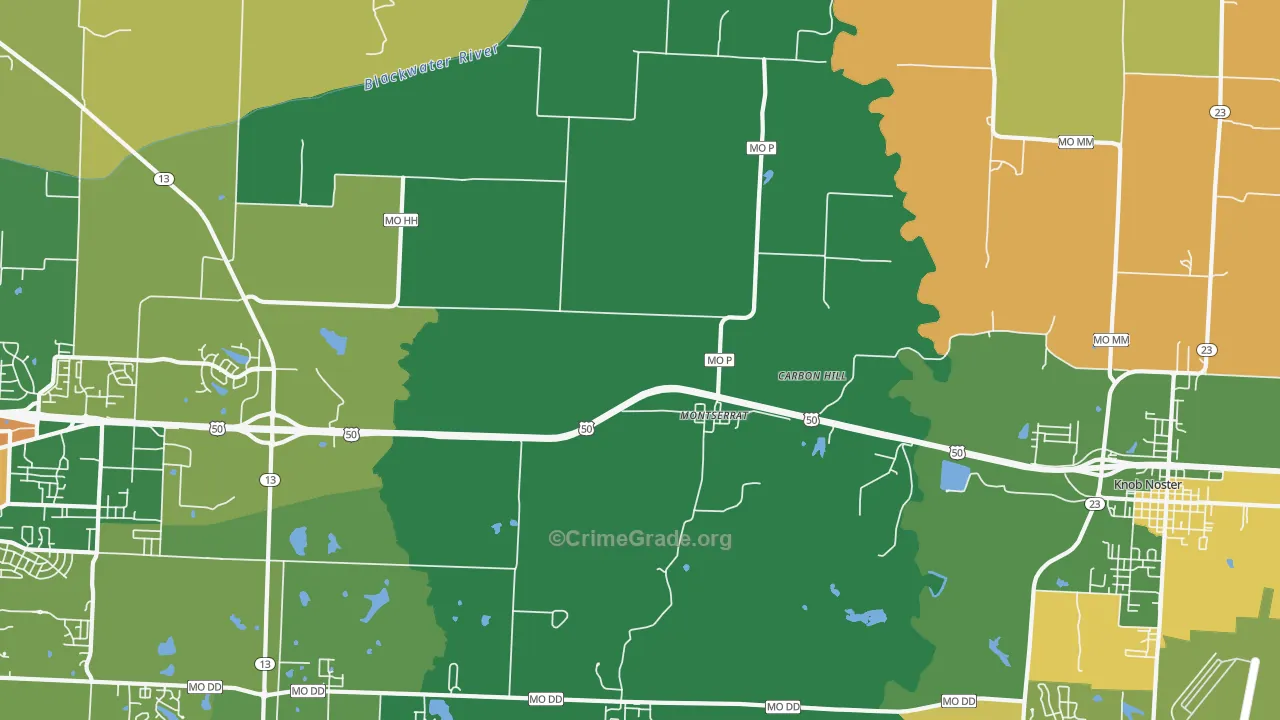 Montserrat, MO Map of Murder Rates