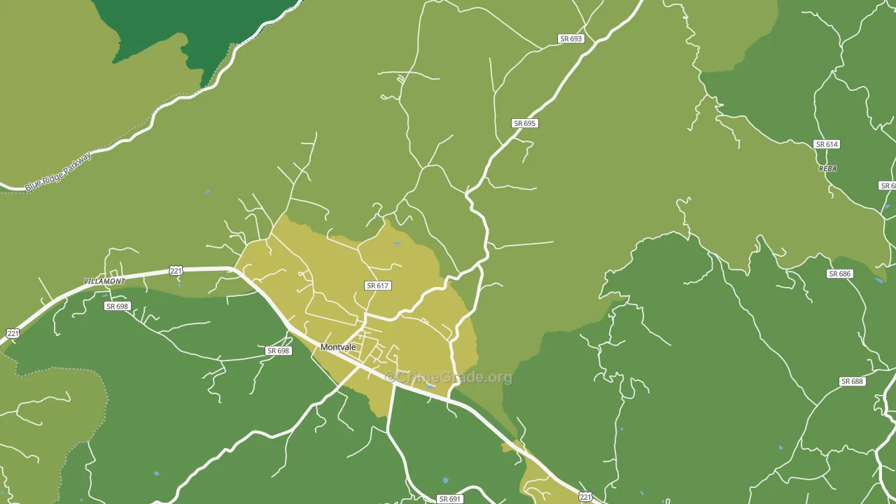 Montvale, VA Map of Murder Rates