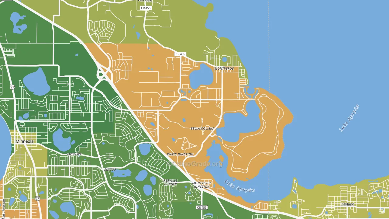 Montverde, FL Map of Murder Rates