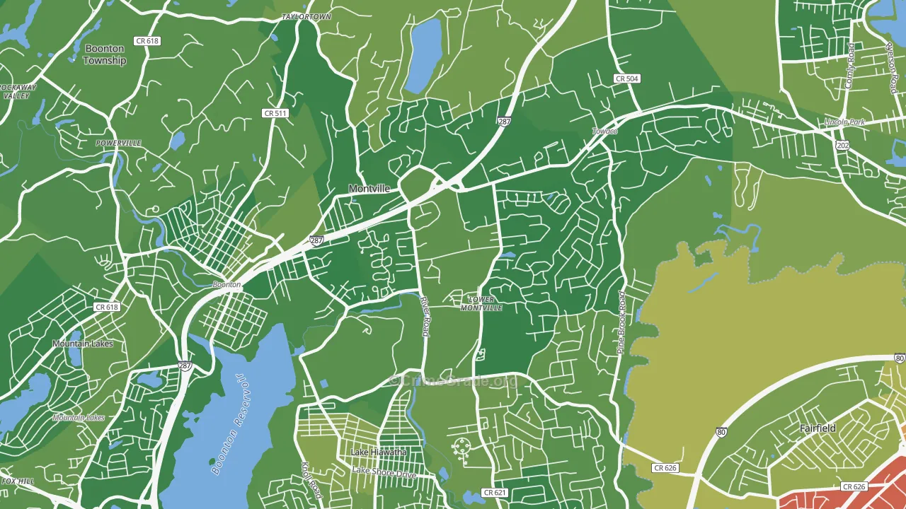 Montville, NJ Map of Murder Rates