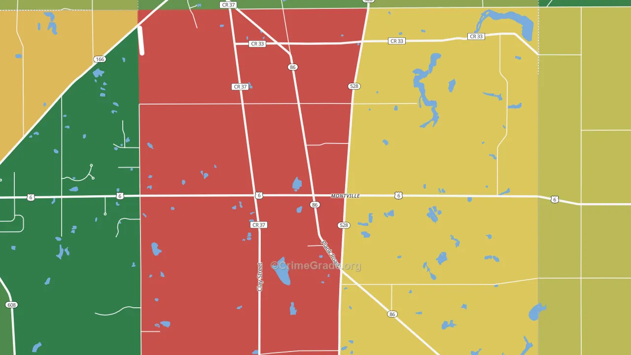 Montville, OH Map of Murder Rates