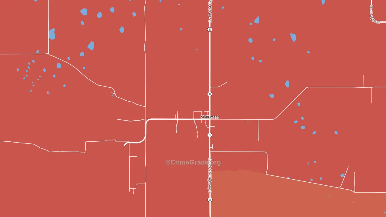 Monument, NM Map of Murder Rates