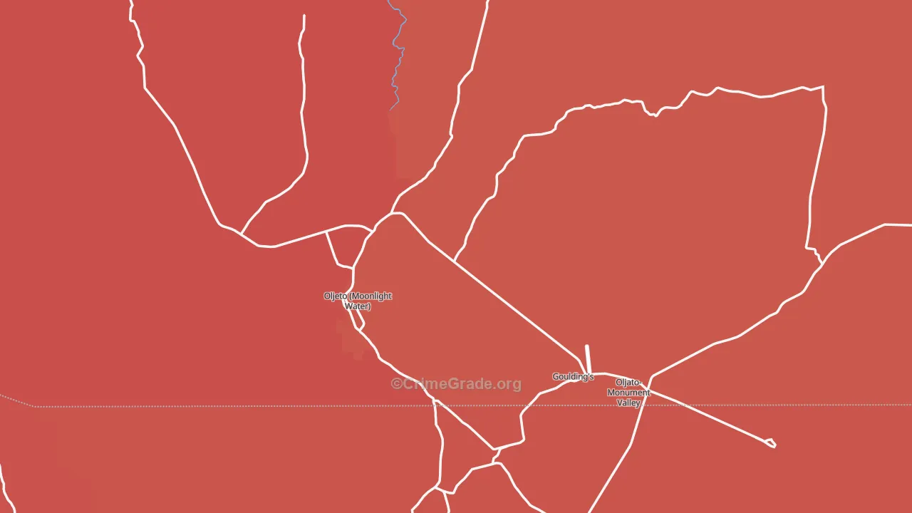 Monument Valley, UT Map of Murder Rates