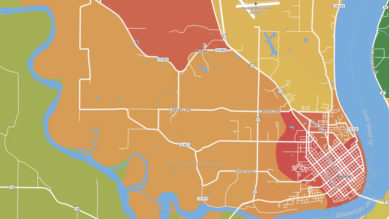 Mooar, IA Map of Murder Rates