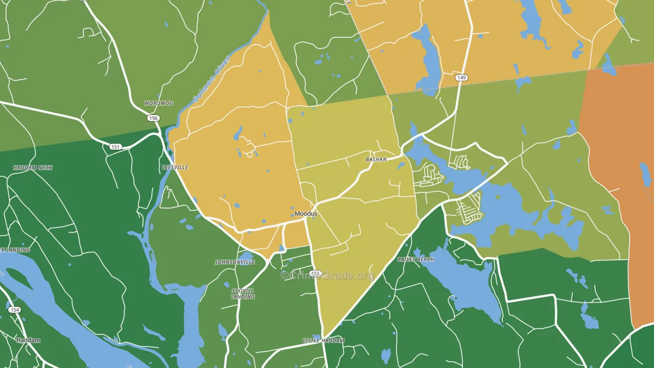 Moodus, CT Map of Murder Rates