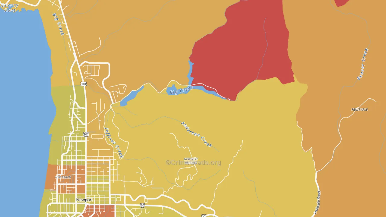 Moody, OR Map of Murder Rates