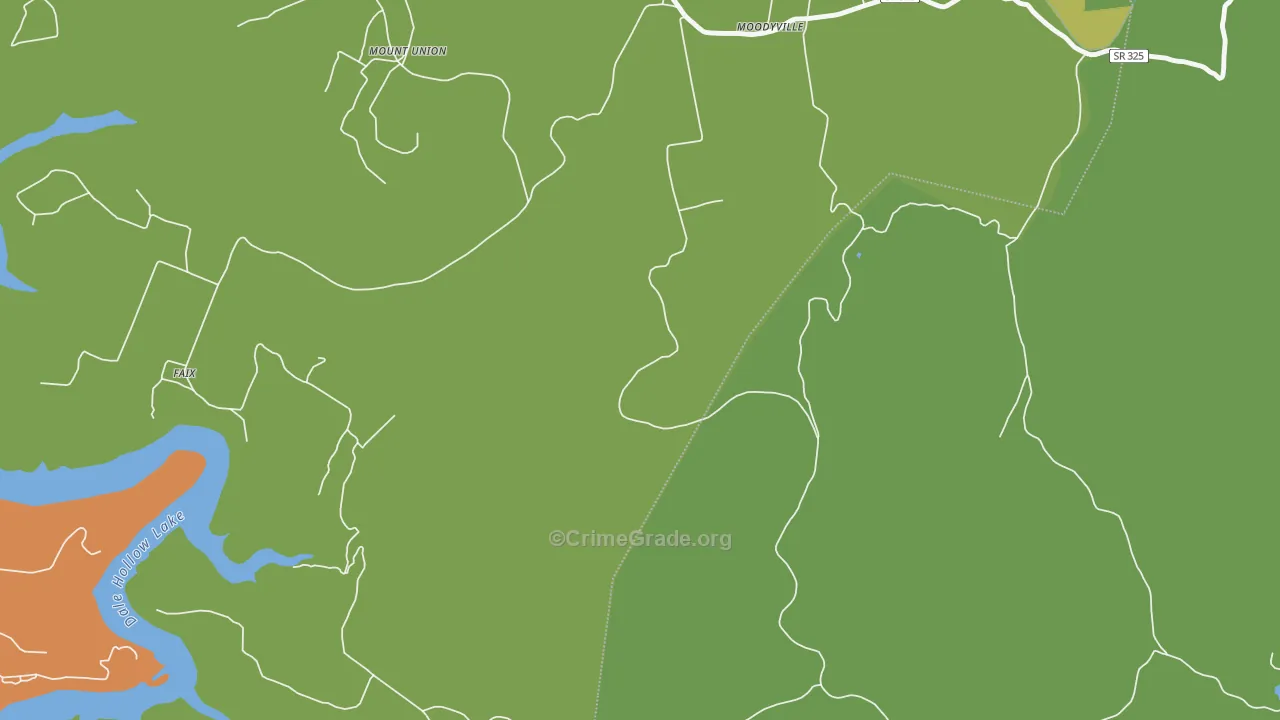 Moodyville, TN Map of Murder Rates