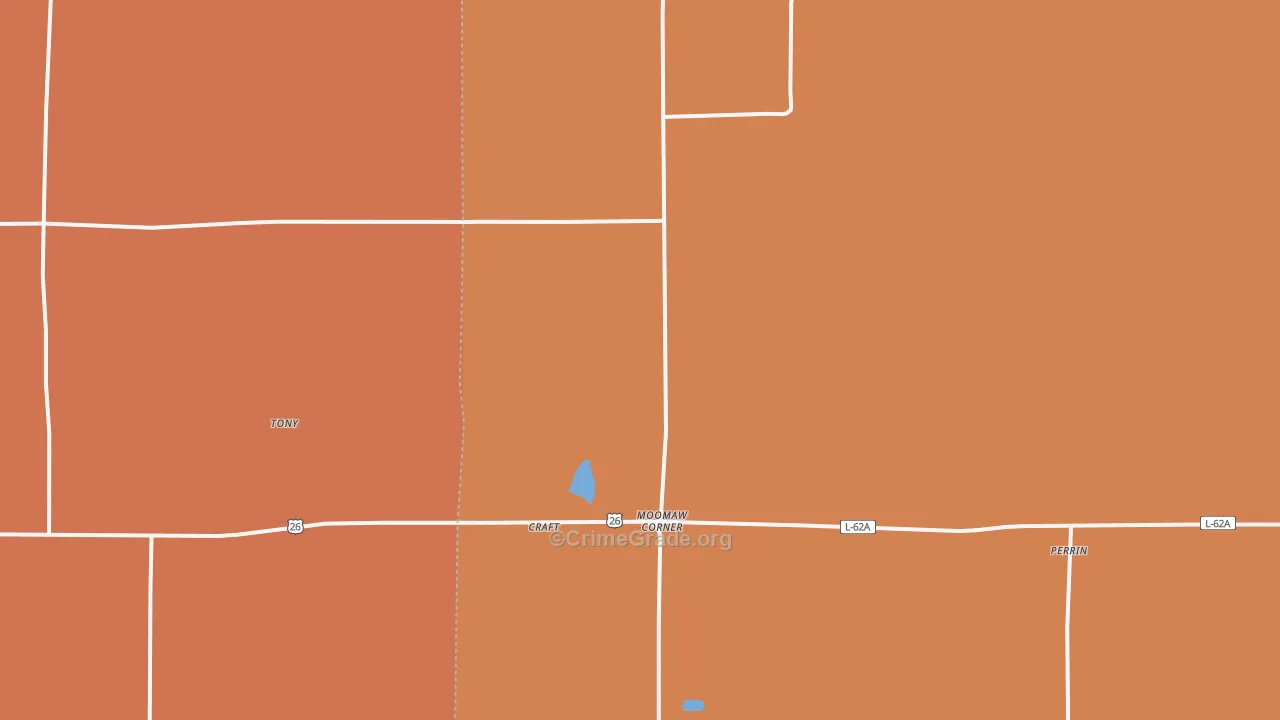 Moomaw Corner, NE Map of Murder Rates