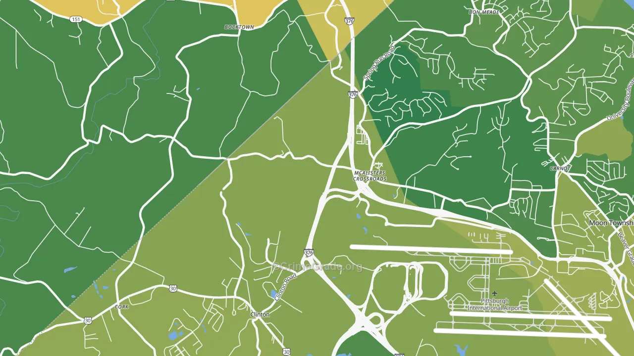Moon, PA Map of Murder Rates