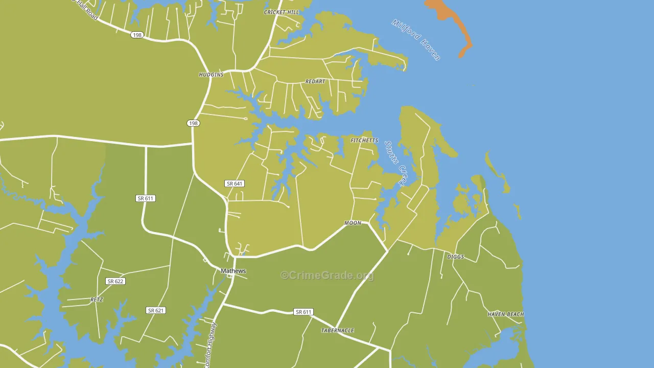 Moon, VA Map of Murder Rates