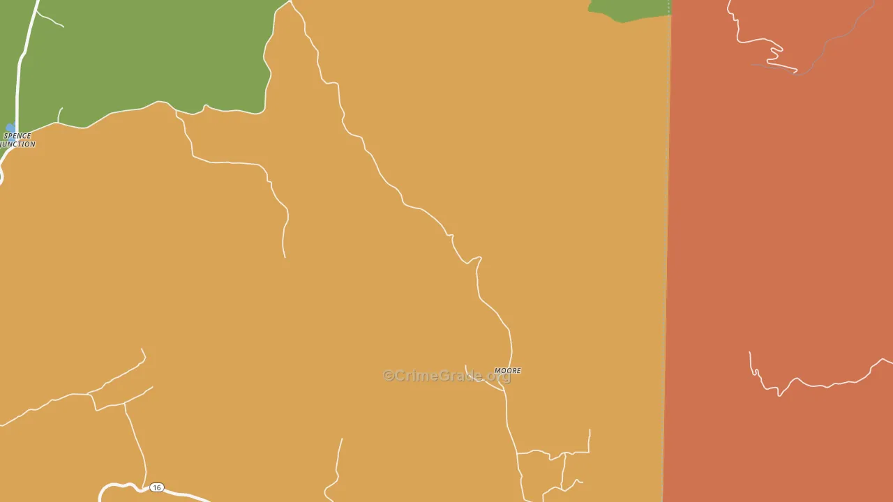 Moore, AR Map of Murder Rates