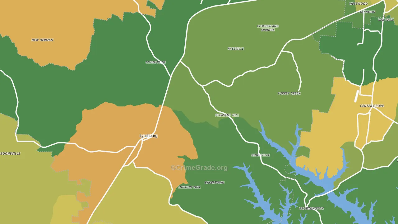 Moore County, TN Map of Murder Rates