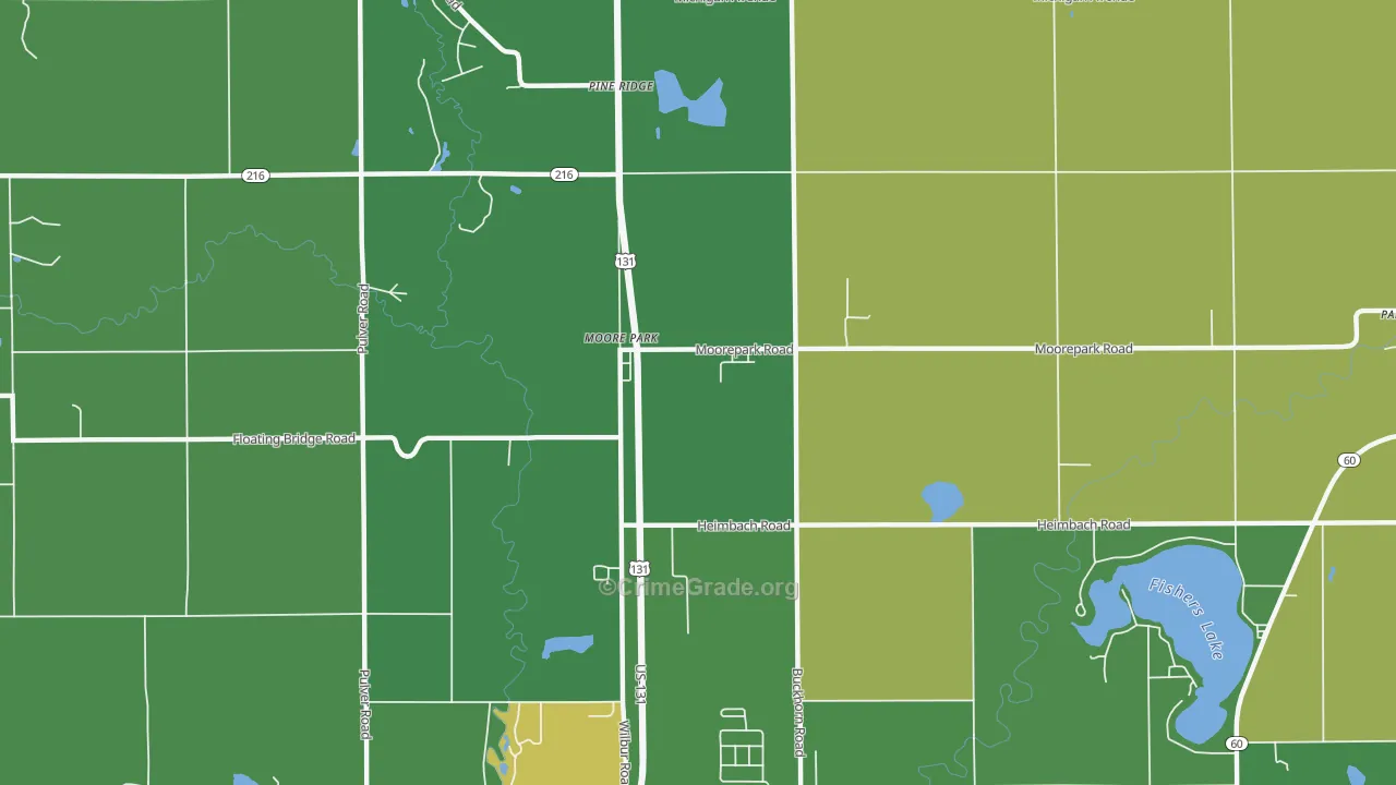 Moore Park, MI Map of Murder Rates
