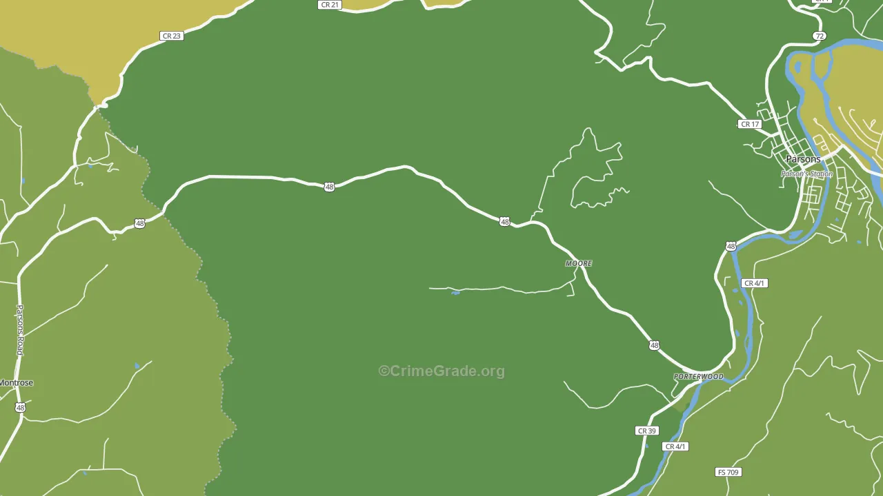Moore, WV Map of Murder Rates