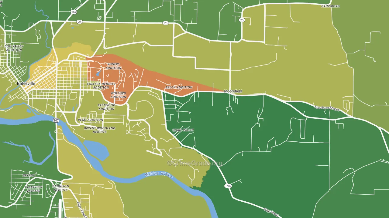 Moorefield, AR Map of Murder Rates