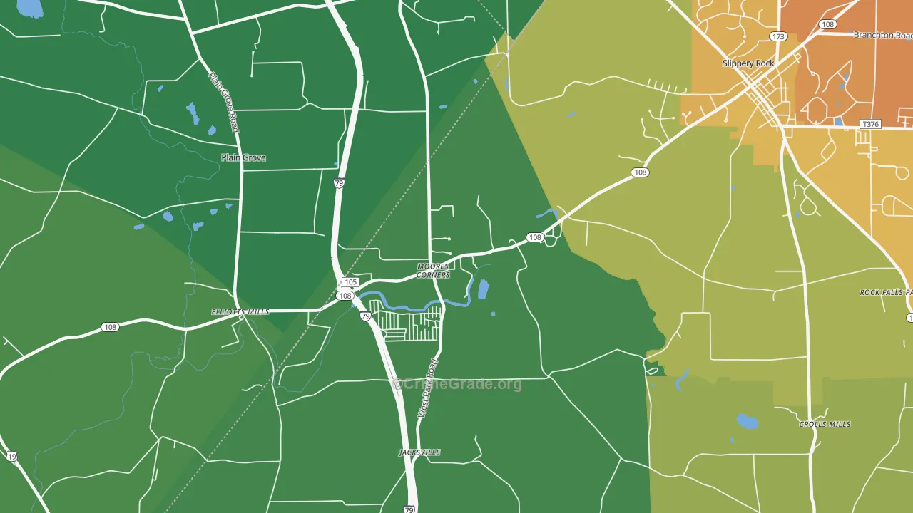 Moores Corners, PA Map of Murder Rates