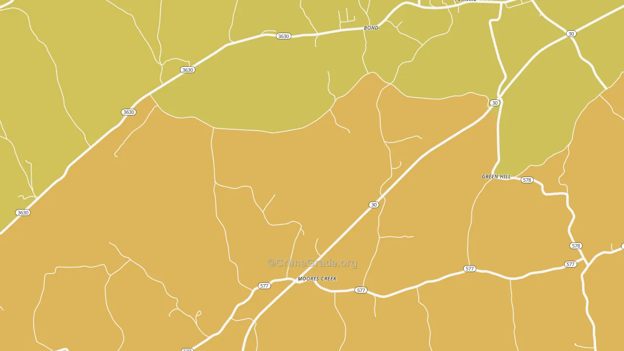 Moores Creek, KY Map of Murder Rates