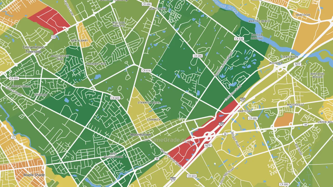 Moorestown, NJ Map of Murder Rates