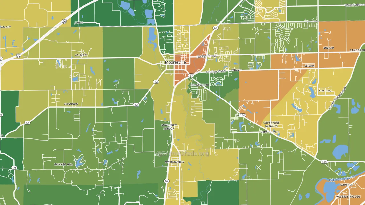 Mooresville, IN Map of Murder Rates