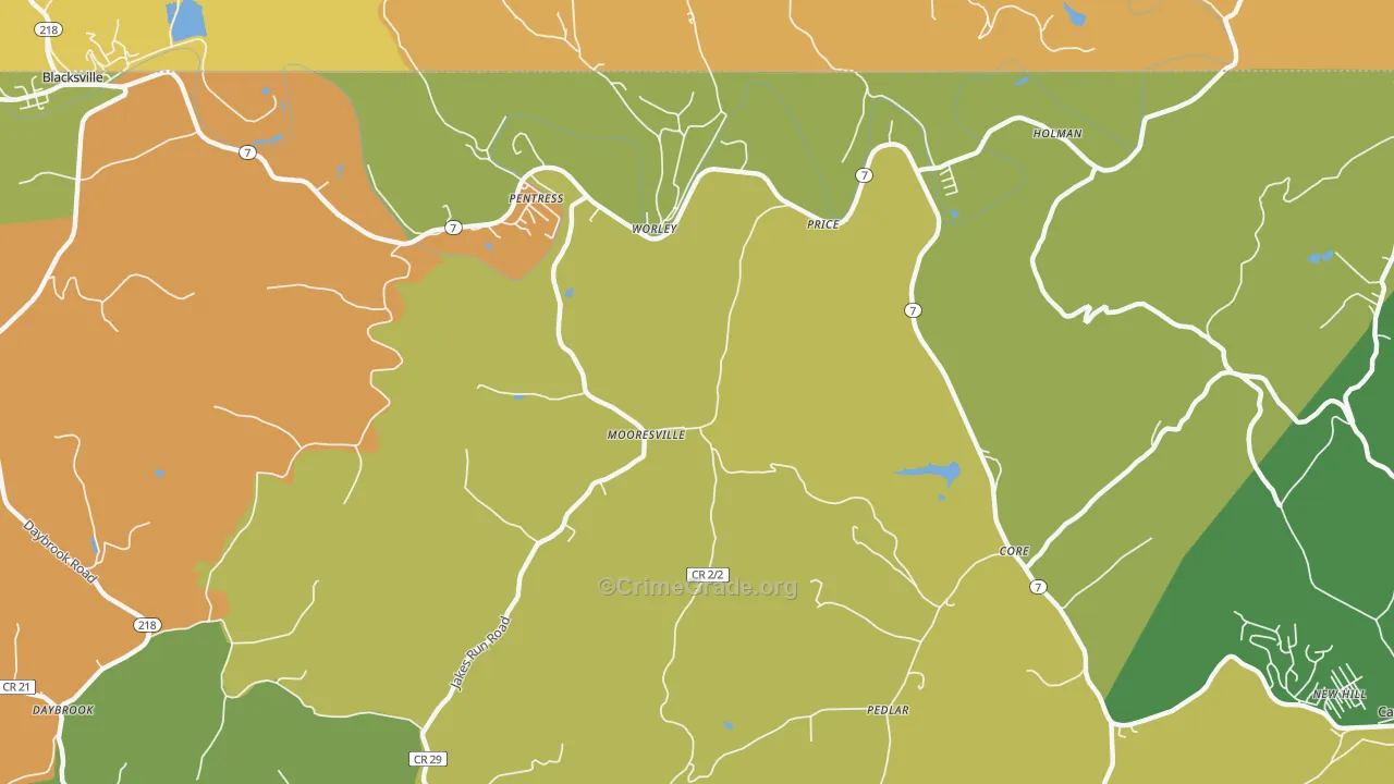 Mooresville, WV Map of Murder Rates