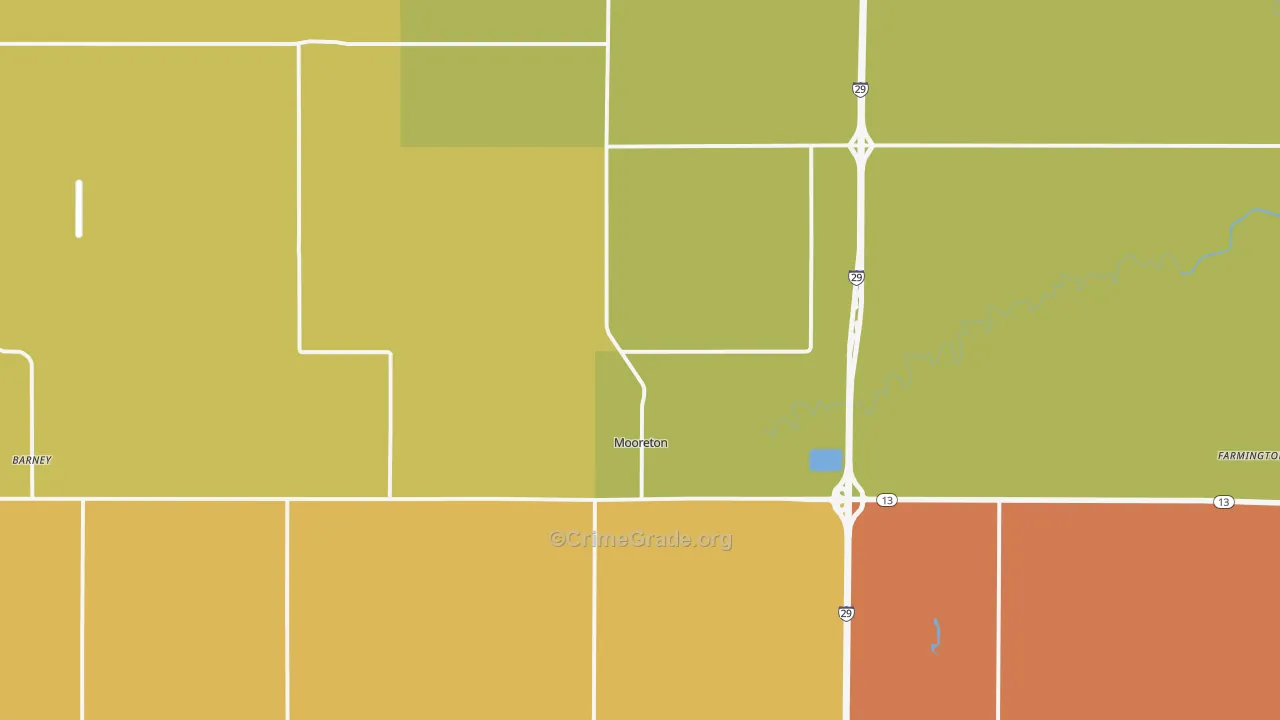 Mooreton, ND Map of Murder Rates