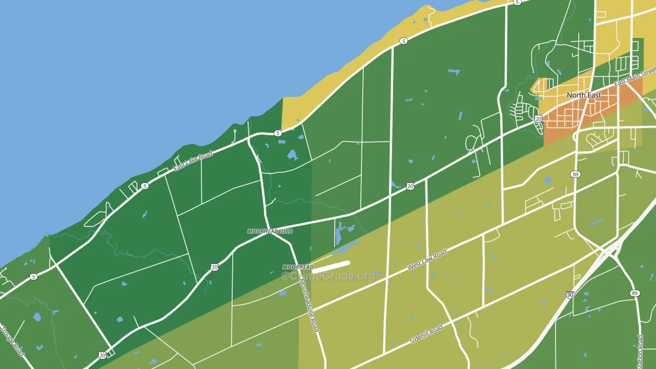 Moorheadville, PA Map of Murder Rates