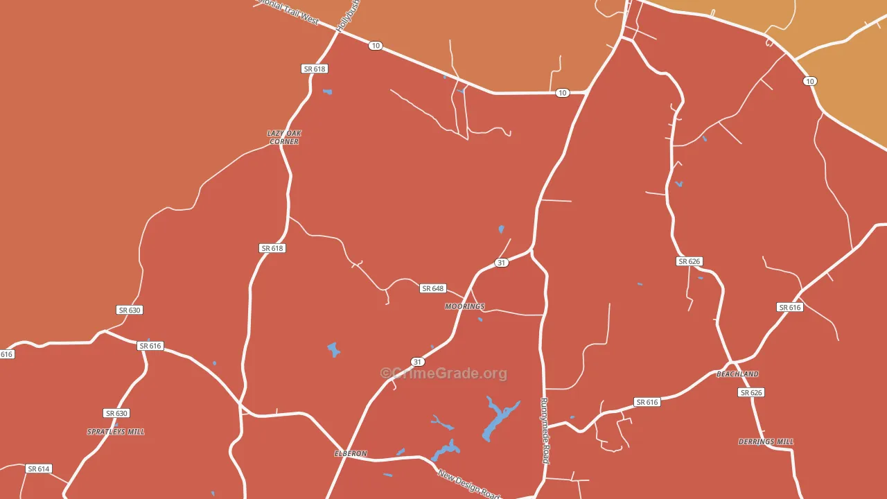 Moorings, VA Map of Murder Rates