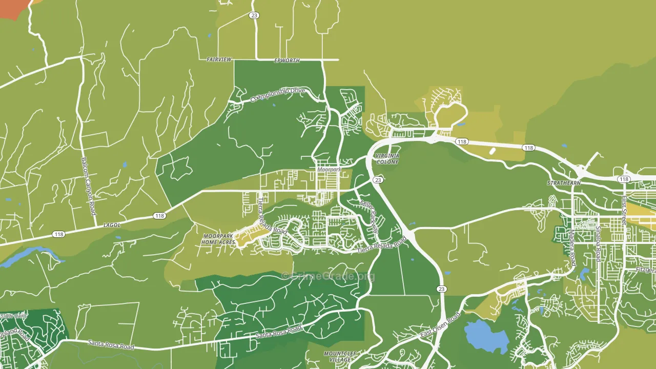 Moorpark, CA Map of Murder Rates