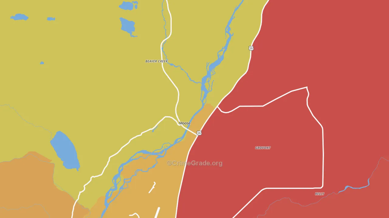 Moose, WY Map of Murder Rates