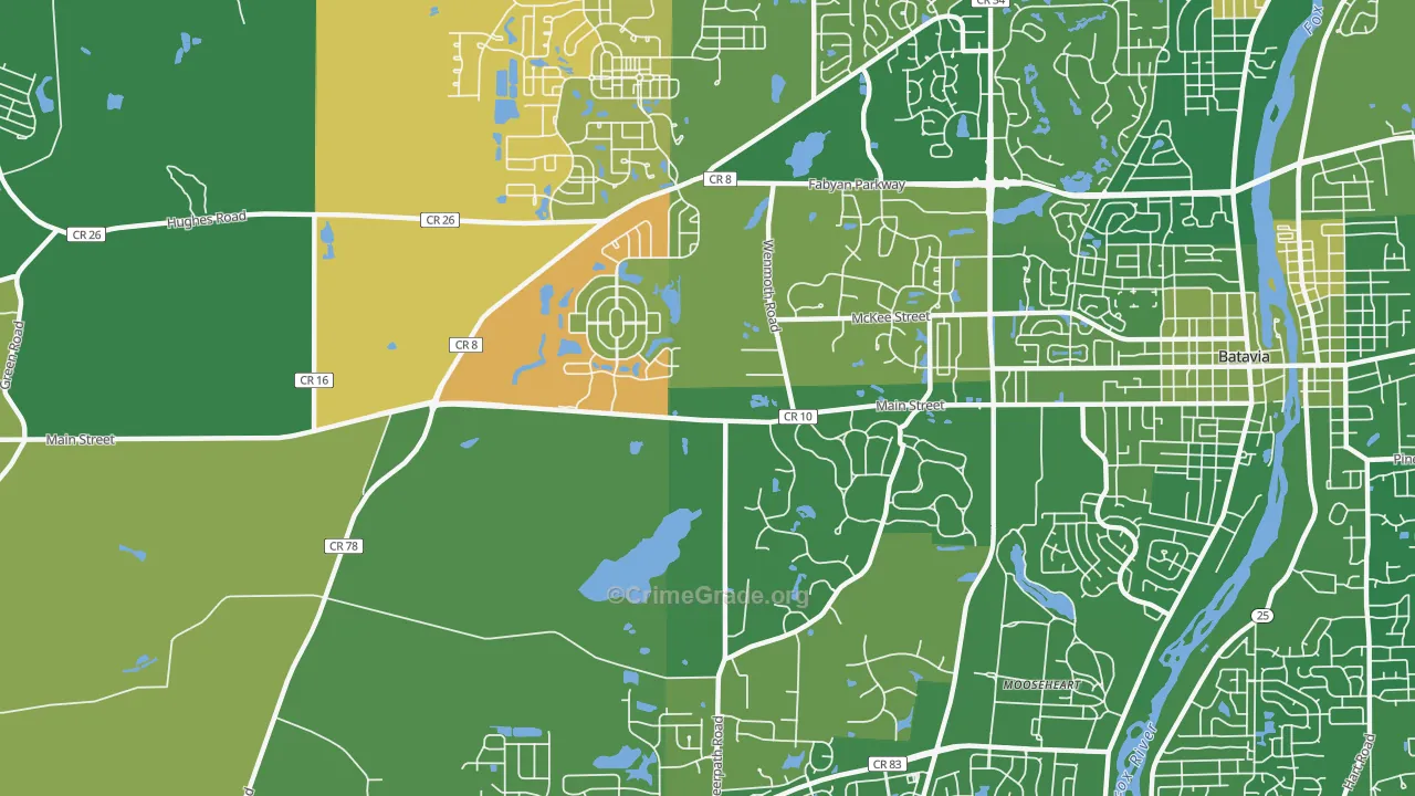 Mooseheart, IL Map of Murder Rates