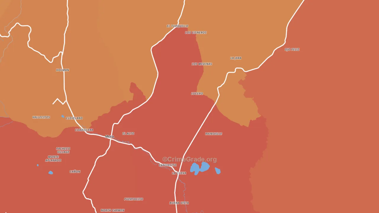 Mora County, NM Map of Murder Rates