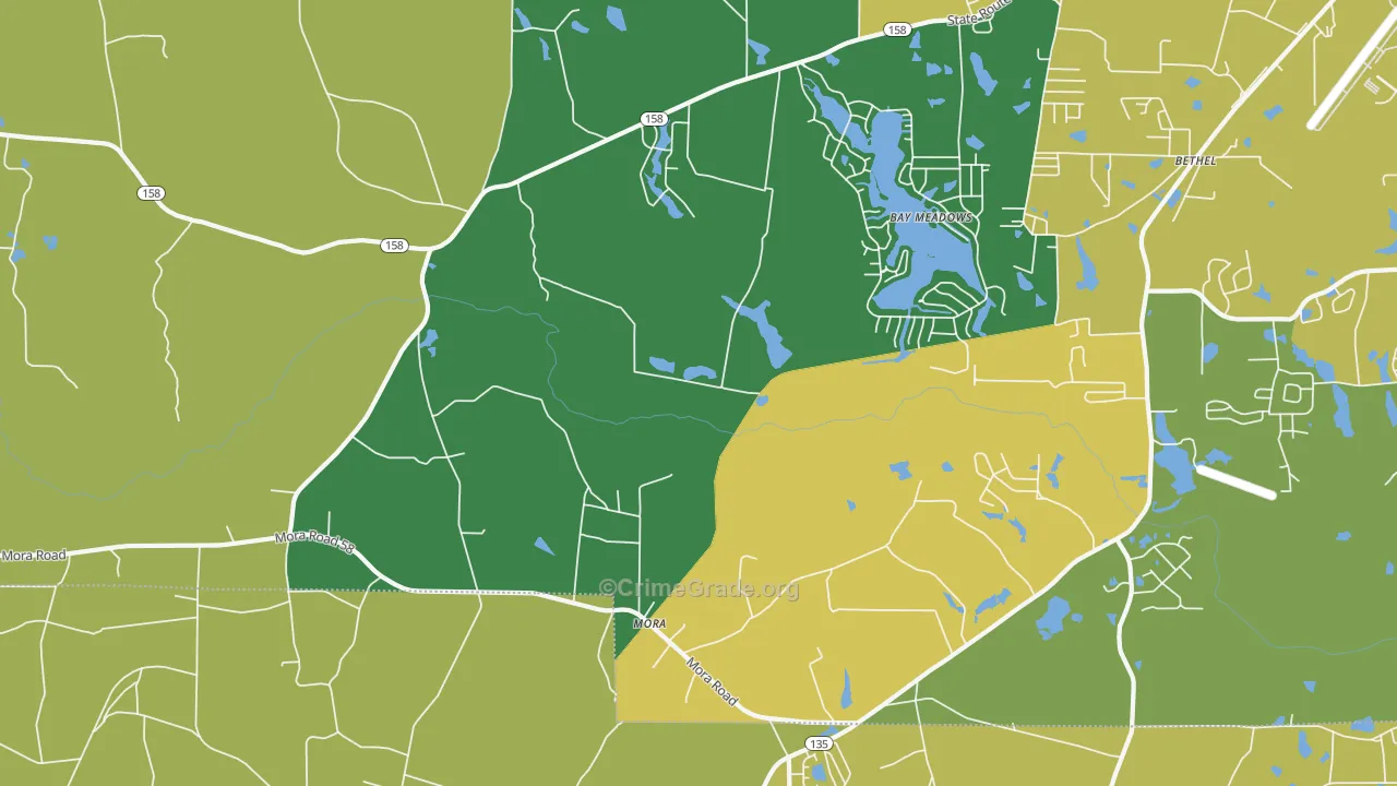 Mora, GA Map of Murder Rates