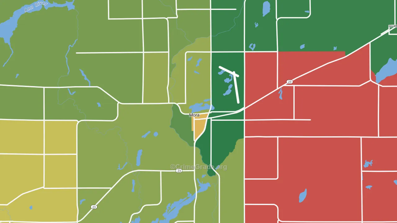 Mora, MN Map of Murder Rates