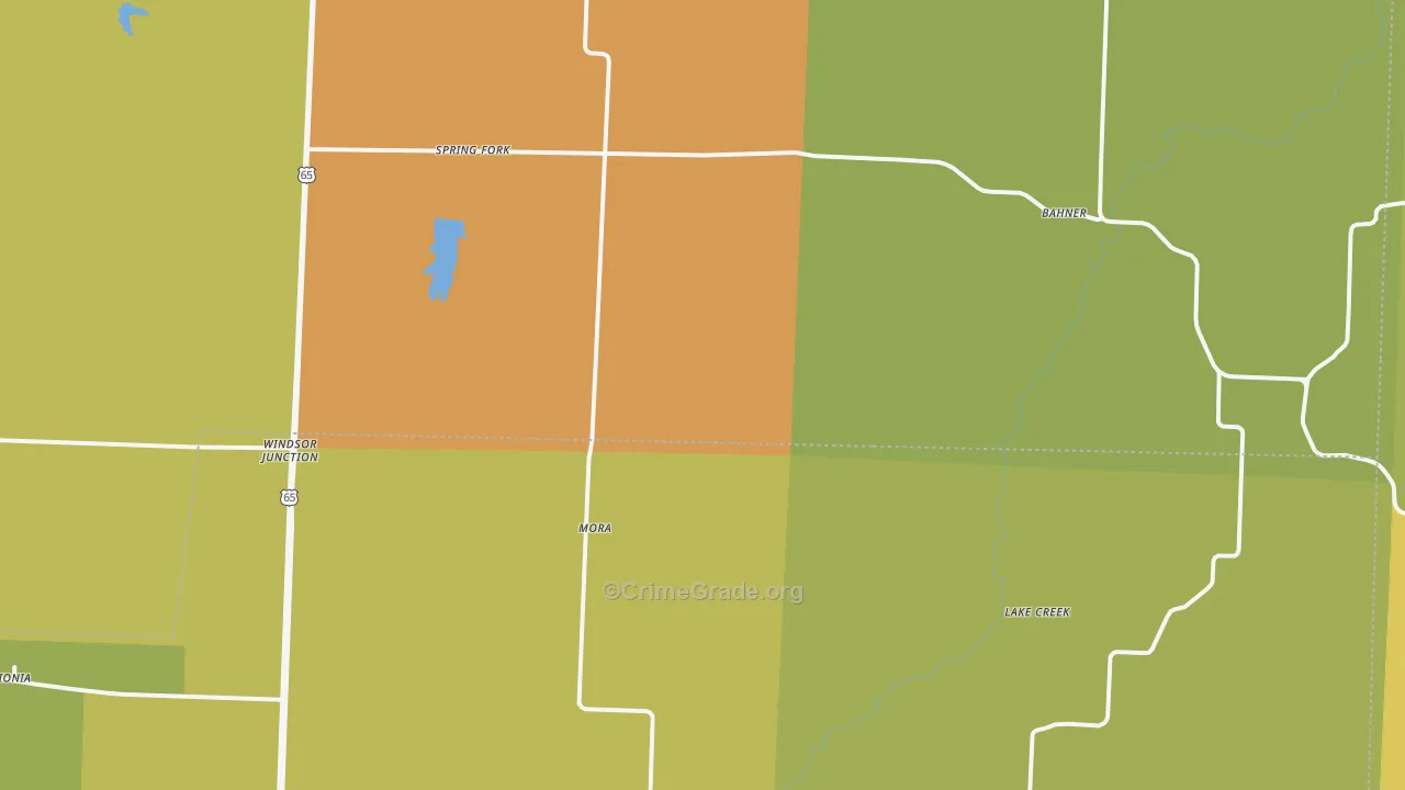 Mora, MO Map of Murder Rates