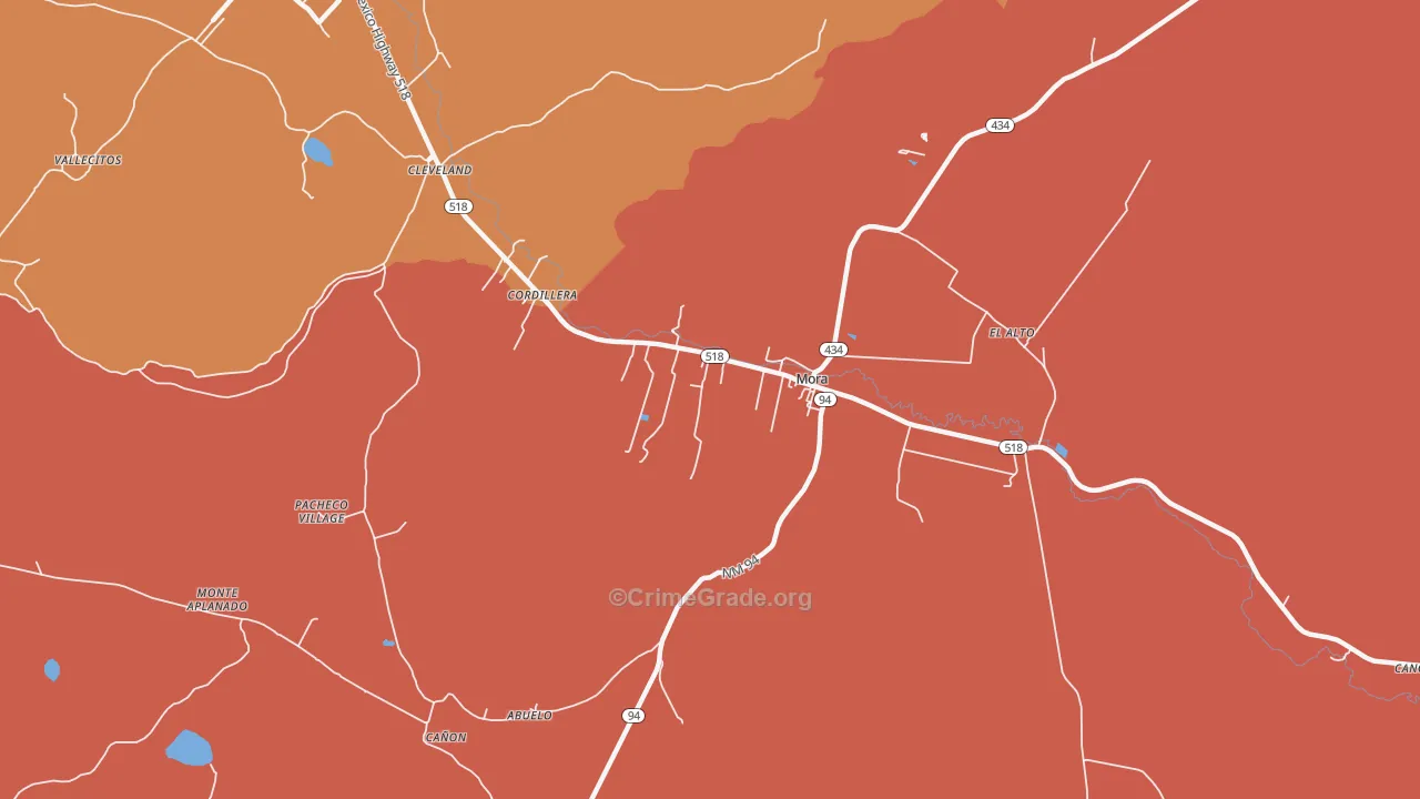 Mora, NM Map of Murder Rates